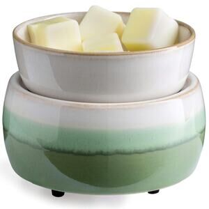 Green 2-in-1 Candle & Wax Warmer, Electric Wax Melter for Scented Wax